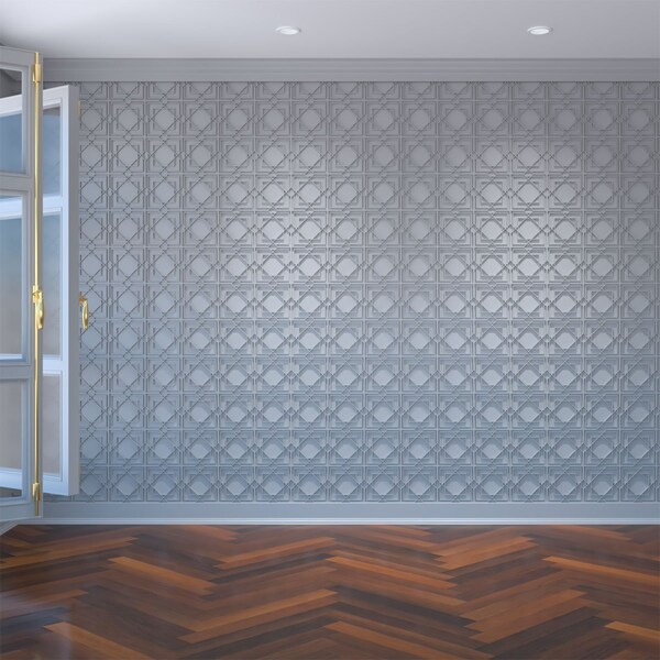 Ekena Millwork Extra Small Lakewood Decorative Fretwork Wall Panels in Architectural PVC, 7 3/8"W x 7 3/8"H x 3/8"T WALP08X08LWD - main